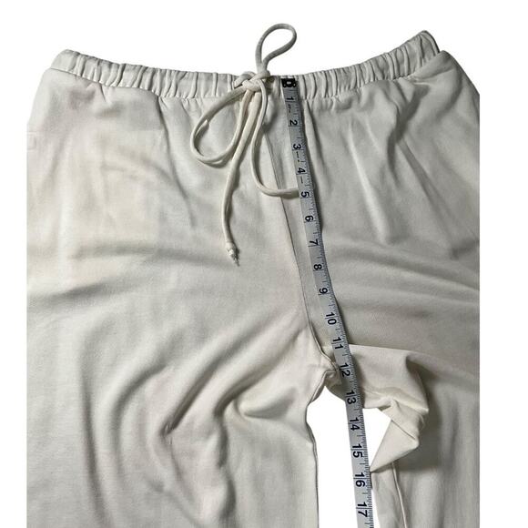 Revolve Lanston Porter Wide Leg Sweatpant Off White Size Large Drawstring Waist - Picture 8 of 10